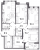 Планировка трехкомнатной квартиры площадью 103.3 кв. м в новостройке ЖК "Созидатели"