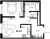 Планировка однокомнатной квартиры площадью 46.34 кв. м в новостройке ЖК "Малоохтинский 68"