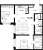 Планировка двухкомнатной квартиры площадью 75.08 кв. м в новостройке ЖК "Малоохтинский 68"