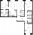 Планировка трехкомнатной квартиры площадью 102.92 кв. м в новостройке ЖК "Малоохтинский 68"
