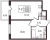 Планировка однокомнатной квартиры площадью 32.63 кв. м в новостройке ЖК "Солнечный город Резиденции"