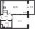 Планировка однокомнатной квартиры площадью 32.71 кв. м в новостройке ЖК "Солнечный город Резиденции"