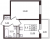 Планировка однокомнатной квартиры площадью 31.66 кв. м в новостройке ЖК "Солнечный город Резиденции"
