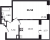 Планировка однокомнатной квартиры площадью 36.58 кв. м в новостройке ЖК "Солнечный город Резиденции"