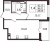 Планировка однокомнатной квартиры площадью 36.21 кв. м в новостройке ЖК "Солнечный город Резиденции"
