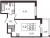 Планировка однокомнатной квартиры площадью 34.04 кв. м в новостройке ЖК "Солнечный город Резиденции"