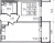 Планировка однокомнатной квартиры площадью 35.56 кв. м в новостройке ЖК "Солнечный город Резиденции"