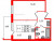 Планировка однокомнатной квартиры площадью 32.8 кв. м в новостройке ЖК "Солнечный город Резиденции"