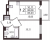 Планировка однокомнатной квартиры площадью 32.09 кв. м в новостройке ЖК "Солнечный город Резиденции"