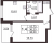 Планировка однокомнатной квартиры площадью 36.23 кв. м в новостройке ЖК "Солнечный город Резиденции"