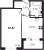 Планировка однокомнатной квартиры площадью 34.87 кв. м в новостройке ЖК "Солнечный город Резиденции"