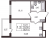 Планировка однокомнатной квартиры площадью 33.35 кв. м в новостройке ЖК "Солнечный город Резиденции"