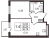 Планировка однокомнатной квартиры площадью 35.24 кв. м в новостройке ЖК "Солнечный город Резиденции"