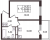 Планировка однокомнатной квартиры площадью 33.22 кв. м в новостройке ЖК "Солнечный город Резиденции"