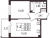 Планировка однокомнатной квартиры площадью 32.69 кв. м в новостройке ЖК "Солнечный город Резиденции"