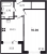 Планировка однокомнатной квартиры площадью 35.04 кв. м в новостройке ЖК "Солнечный город Резиденции"