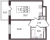Планировка однокомнатной квартиры площадью 32.98 кв. м в новостройке ЖК "Солнечный город Резиденции"