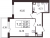 Планировка однокомнатной квартиры площадью 35.01 кв. м в новостройке ЖК "Солнечный город Резиденции"