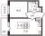 Планировка однокомнатной квартиры площадью 34.28 кв. м в новостройке ЖК "Солнечный город Резиденции"