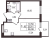 Планировка однокомнатной квартиры площадью 35.11 кв. м в новостройке ЖК "Солнечный город Резиденции"