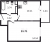 Планировка однокомнатной квартиры площадью 31.71 кв. м в новостройке ЖК "Солнечный город Резиденции"