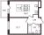 Планировка однокомнатной квартиры площадью 32.75 кв. м в новостройке ЖК "Солнечный город Резиденции"