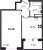 Планировка однокомнатной квартиры площадью 34.48 кв. м в новостройке ЖК "Солнечный город Резиденции"