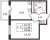 Планировка однокомнатной квартиры площадью 31.44 кв. м в новостройке ЖК "Солнечный город Резиденции"