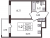 Планировка однокомнатной квартиры площадью 33.64 кв. м в новостройке ЖК "Солнечный город Резиденции"