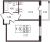 Планировка однокомнатной квартиры площадью 34.85 кв. м в новостройке ЖК "Солнечный город Резиденции"