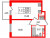 Планировка однокомнатной квартиры площадью 33.49 кв. м в новостройке ЖК "Солнечный город Резиденции"