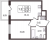 Планировка однокомнатной квартиры площадью 32.79 кв. м в новостройке ЖК "Солнечный город Резиденции"
