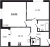 Планировка двухкомнатной квартиры площадью 53.05 кв. м в новостройке ЖК "Солнечный город Резиденции"