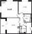Планировка двухкомнатной квартиры площадью 54.69 кв. м в новостройке ЖК "Солнечный город Резиденции"