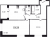 Планировка двухкомнатной квартиры площадью 53.23 кв. м в новостройке ЖК "Солнечный город Резиденции"
