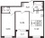 Планировка двухкомнатной квартиры площадью 59.17 кв. м в новостройке ЖК "Солнечный город Резиденции"