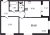 Планировка двухкомнатной квартиры площадью 50.18 кв. м в новостройке ЖК "Солнечный город Резиденции"