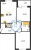 Планировка двухкомнатной квартиры площадью 55.79 кв. м в новостройке ЖК "Солнечный город Резиденции"