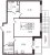 Планировка двухкомнатной квартиры площадью 53.68 кв. м в новостройке ЖК "Солнечный город Резиденции"