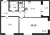 Планировка двухкомнатной квартиры площадью 50.1 кв. м в новостройке ЖК "Солнечный город Резиденции"