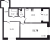 Планировка двухкомнатной квартиры площадью 51.78 кв. м в новостройке ЖК "Солнечный город Резиденции"