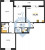 Планировка трехкомнатной квартиры площадью 77.79 кв. м в новостройке ЖК "Солнечный город Резиденции"