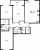 Планировка трехкомнатной квартиры площадью 86.12 кв. м в новостройке ЖК "Солнечный город Резиденции"