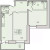 Планировка двухкомнатной квартиры площадью 62.5 кв. м в новостройке ЖК "Экос"