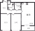 Планировка двухкомнатной квартиры площадью 58.73 кв. м в новостройке ЖК "ILONA"