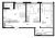 Планировка трехкомнатной квартиры площадью 69.15 кв. м в новостройке ЖК "Принцип"