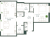 Планировка двухкомнатной квартиры площадью 73.9 кв. м в новостройке ЖК "Мадонна Бенуа"