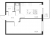 Планировка однокомнатной квартиры площадью 43.05 кв. м в новостройке ЖК "Полет"