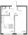 Планировка однокомнатной квартиры площадью 32.32 кв. м в новостройке ЖК "Полет"