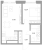 Планировка однокомнатной квартиры площадью 43.12 кв. м в новостройке ЖК "Черная речка, 41"